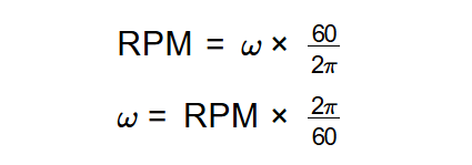 Angular Velocity to RPM Formula