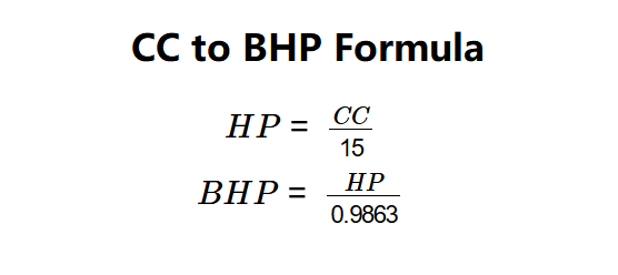 CC to BHP Formula