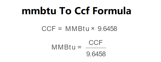 MMBtu To CCF Formula