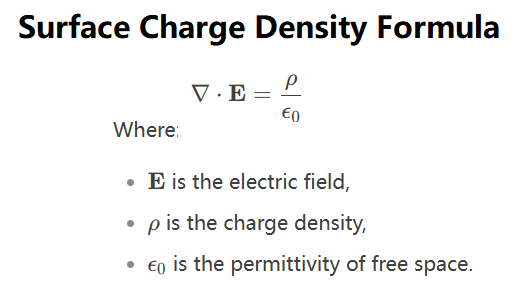 Surface Charge Density Formula
