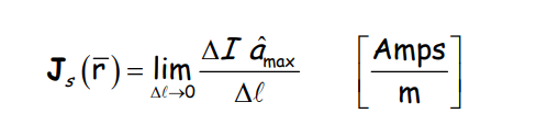Surface Current Density Formula