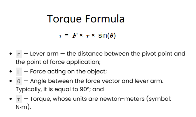 Torque Formula