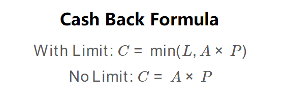 Cash Back Formula