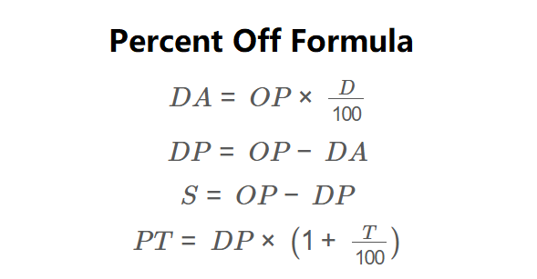 Percent Off Formula