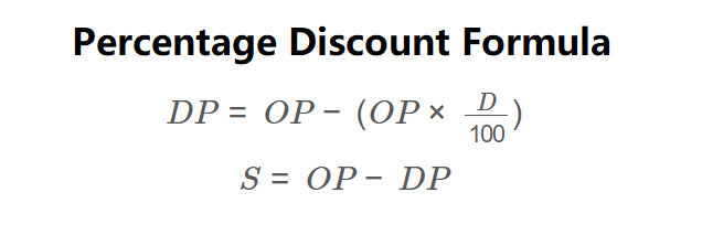 Percentage Discount Formula