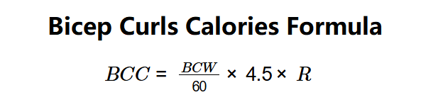 Bicep Curls Calories Formula