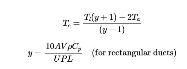 Entering Air Temperature for Duct