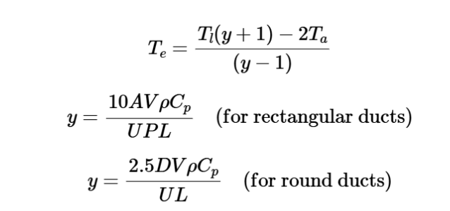 Entering Air Temperature for Duct