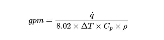 Temperature drop to GPM Calculator