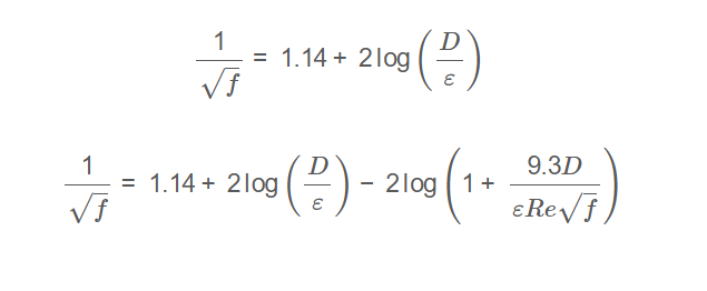 Friction Factor Turbulent Rough Pipes