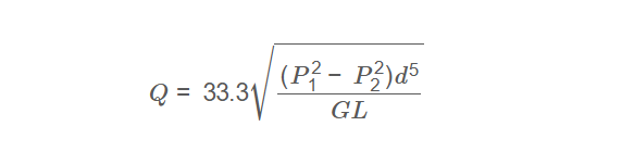 Gas Flow Rate (Cox Formula)