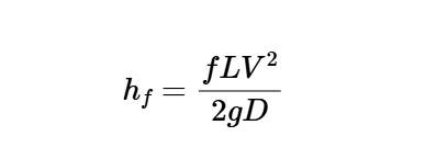 Head Loss Due to Friction (Darcy-Weisbach for Steam)