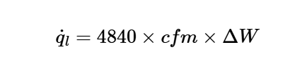 Latent Heat Loss Due to Infiltration