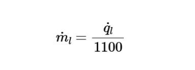Mass Flow Rate of Water (Latent Load)