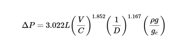 Pressure Drop (Hazen-Williams)