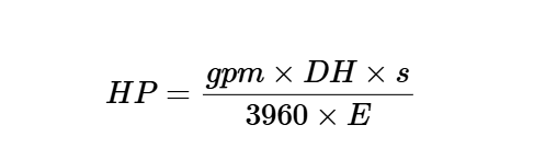 Centrifugal Pump Horsepower