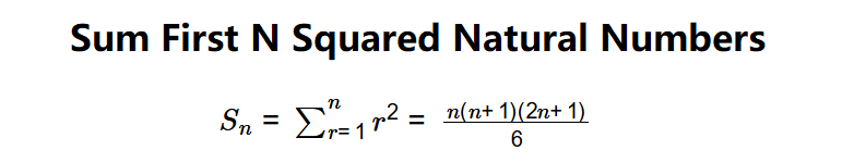 Sum of First n Squared Natural Numbers Formula