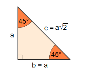 45-45-90 Triangle Diagram