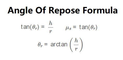 Angle of Repose Formula