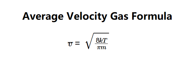 Average Velocity of Gas Particles Formula
