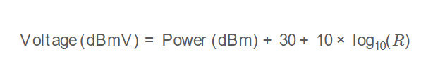 dBm to dBmV Formula