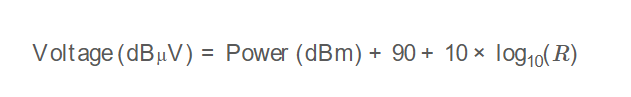 dBm to dBµV Formula
