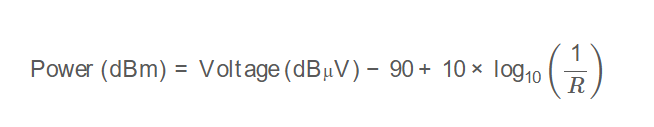 dBµV to dBm Formula