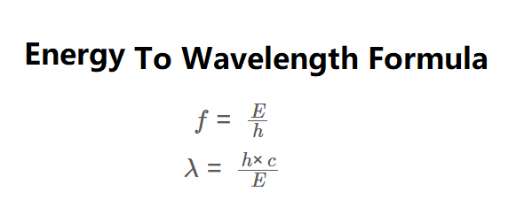 Energy to Wavelength Formula