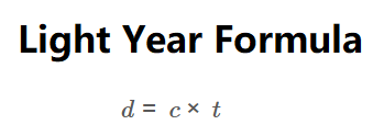 Light Year Formula