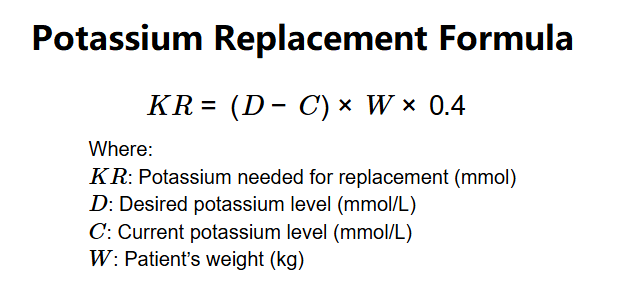 Potassium Replacement Formula