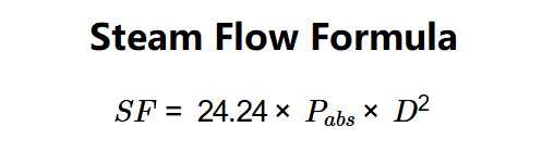 Steam Flow Formula