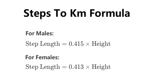 Steps to Kilometers Formula