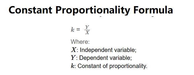 Constant of Proportionality Formula