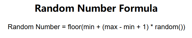 Random Number Formula