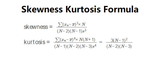 Skewness and Kurtosis Formulas