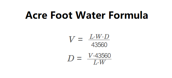 Acre-Foot of Water Formula