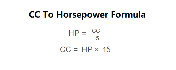 CC to Horsepower Formula
