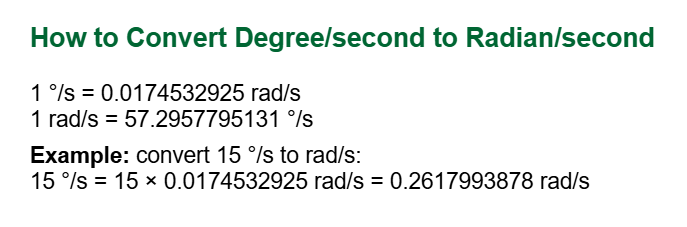Deg/S to Rad/S Formula