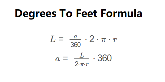 Degrees to Feet Formula