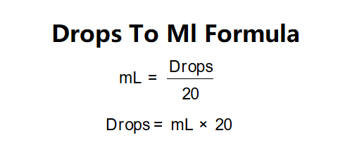 Drops to mL Formula