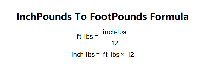 Inch-Pounds to Foot-Pounds Formula