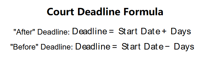 Court Deadline Formula