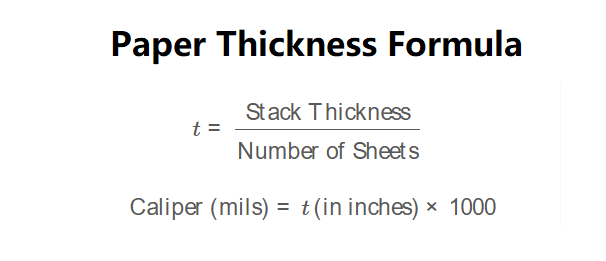 Paper Thickness Formula