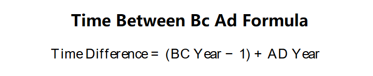 Time Between BC/AD Formula