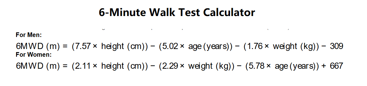 6-Minute Walk Test Calculator