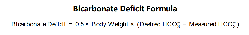 Bicarbonate Deficit Formula