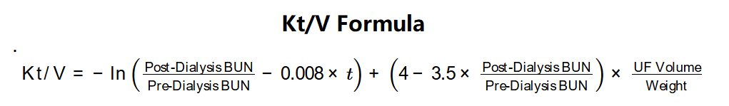 Kt/V Formula