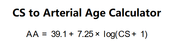 Calcium Score to Arterial Age Calculator