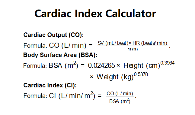 Cardiac Index Calculator Diagram