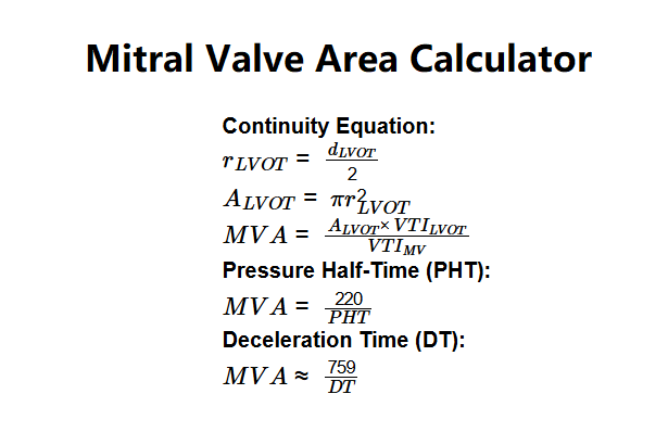 Mitral Valve Area Calculator